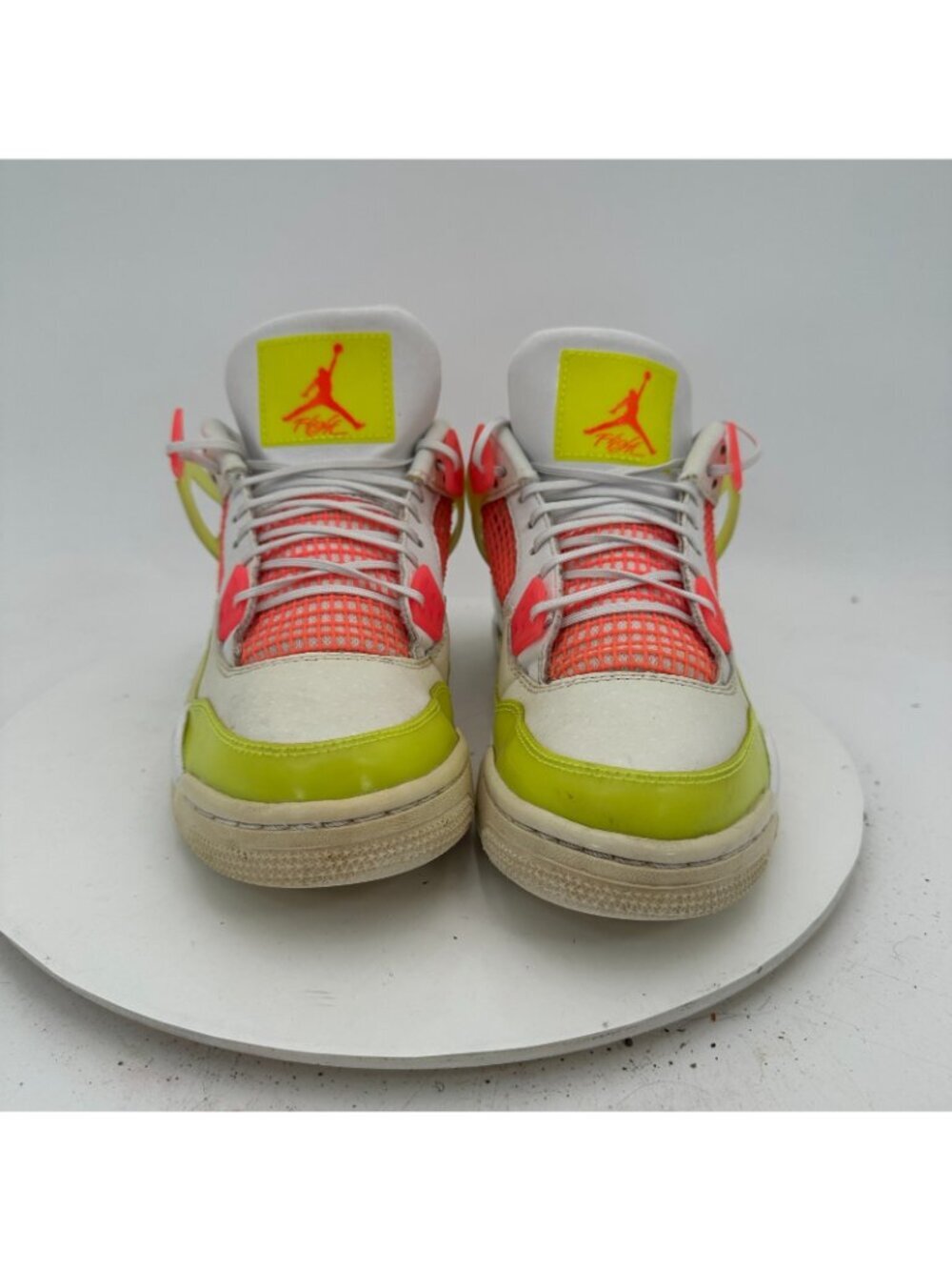 Nike Air Jordan 4 Youth Size 6Y Women 7.5 CV7808 100 Lemon Pink Blast White Shoe - Picture 2 of 11